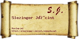 Slezinger Jácint névjegykártya